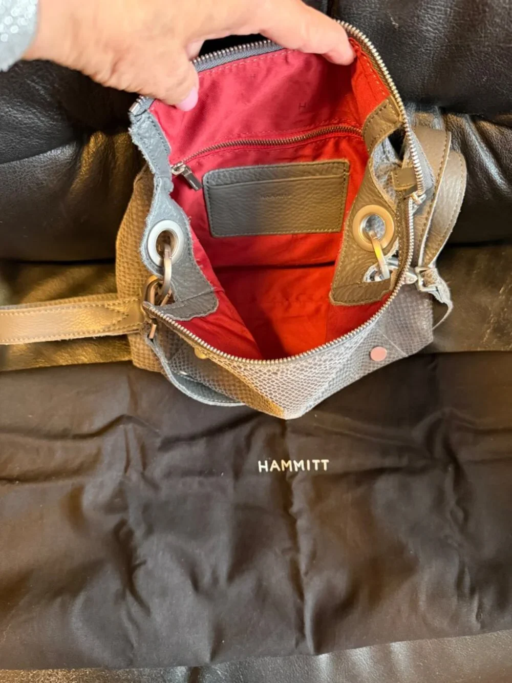 Hammitt Bryant Medium Skyline Snake Shoulder/ Crossbody Bag